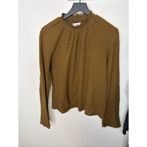 Madewell Texture & Thread Ruffled Mockneck Top - Picture 3 of 7